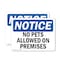 Signmission No Pets Allowed On Premises, 18 in W x Rectangle, Plastic OS-2PACK-NS-P-1218-L-14742 - alternate 1